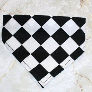 HAND CRAFTED Bandana Race Check Dog Pet Scarf Accessory Racing Check Plaid